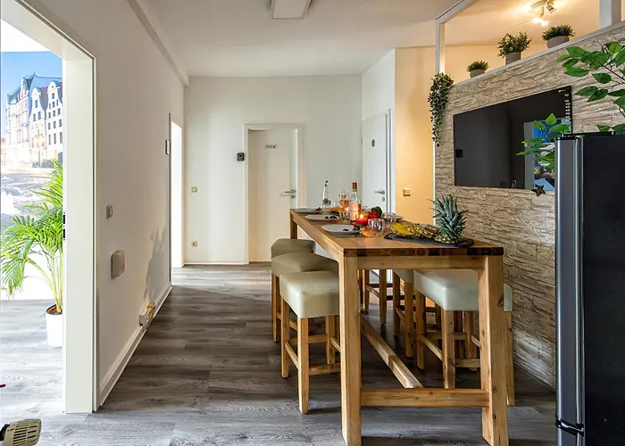 Luxus Sauna Balkon Küche Zentral Apartment Rostock